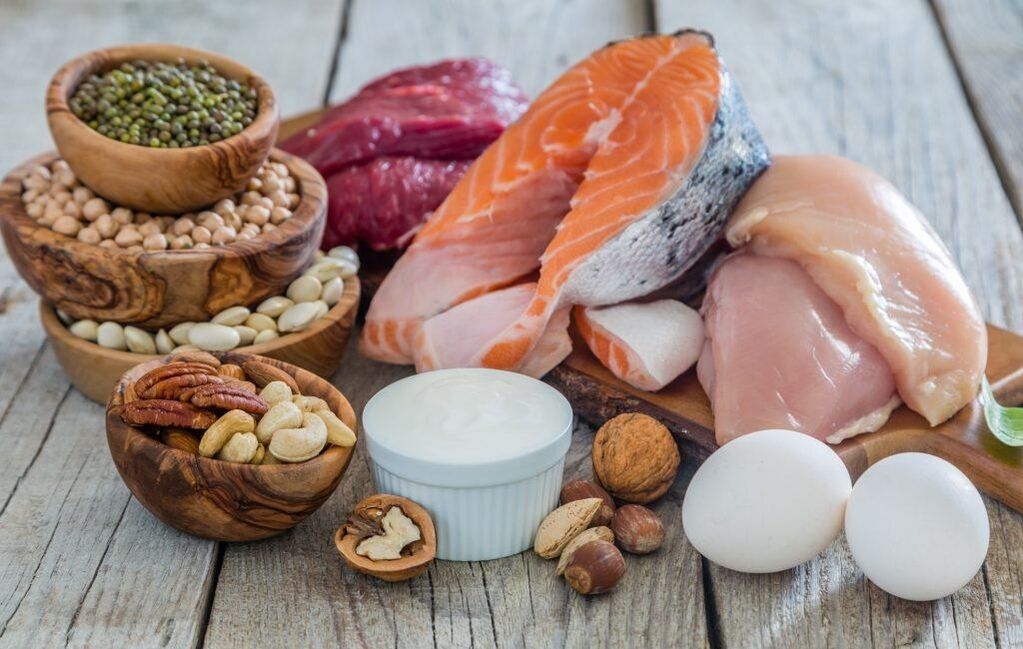 Products with high protein and vegetable protein content