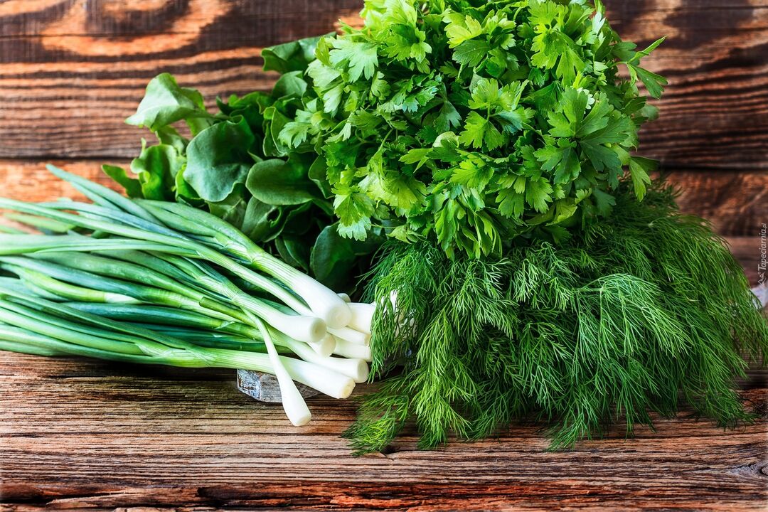 Greens in a man's diet perfectly improve health, increase potency