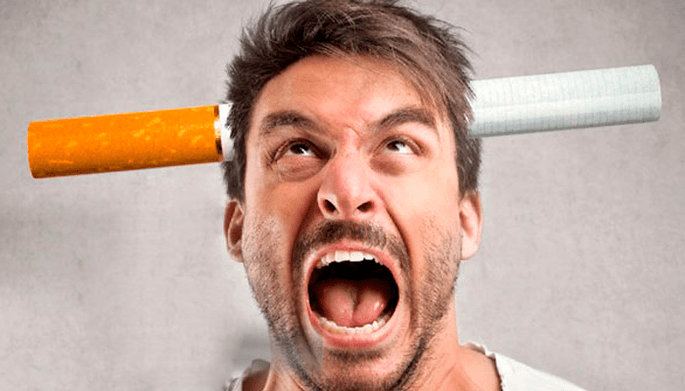 Irritation during smoking cessation in a man